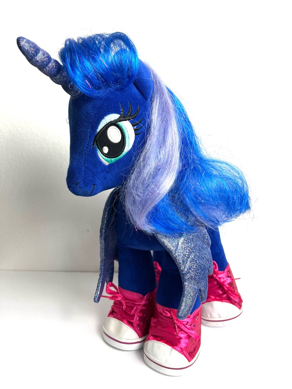 Build A Bear Luna My Little Pony Blue Plush Unicorn Toy Pink Sparkly Shoes Rare